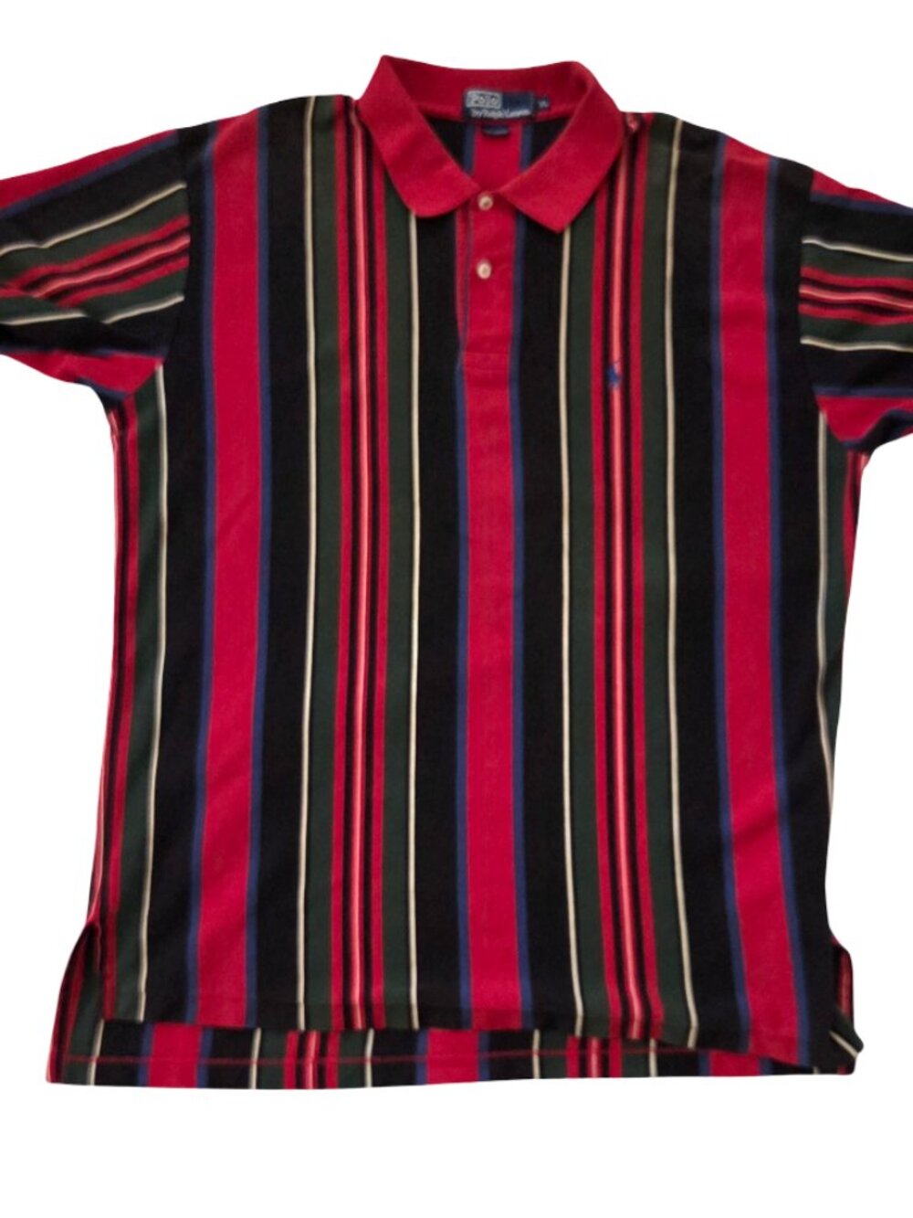 Vintage 90s Polo Ralph Lauren Shirt Mens XL Striped Rugby Polo Preppy Cotton